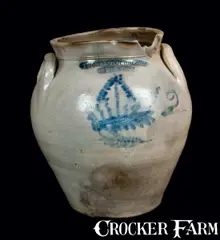 Thomas D. Chollar, THOMAS D. CHOLLAR / HOMER, NY Stoneware Crock, circa 1840, Stoneware