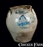 Thomas D. Chollar, THOMAS D. CHOLLAR / HOMER, NY Stoneware Crock, circa 1840, Stoneware