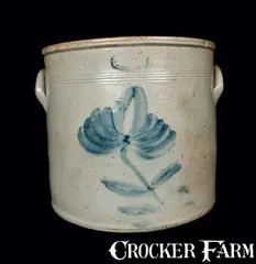 A. E. Smith, A. E. SMITH / PECK SLIP, NY 4 Gal. Stoneware Crock, circa 1840, Stoneware