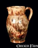 Baecher, Rare Glazed Redware Pitcher, Stamped "BAECHER / WINCHESTER, VA," circa 1880
