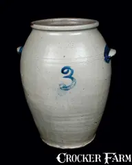 J. Miller, Extremely Rare J. MILLER / ALEXA. Alexandria, VA Stoneware Crock, circa 1824-1826, Stoneware