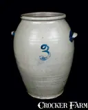 J. Miller, Extremely Rare J. MILLER / ALEXA. Alexandria, VA Stoneware Crock, circa 1824-1826, Stoneware