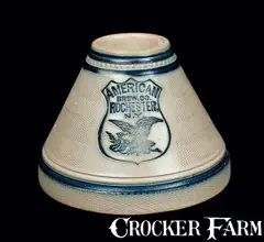 American Brew. Co., AMERICAN BREW CO. / ROCHESTER, NY Stoneware Match Safe by Whites Utica, late 19th century, Stoneware