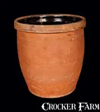 JOHN BELL / WAYNESBORO Redware Cream Jar by John Bell, circa 1850-1880, Redware, sold Jul 2012