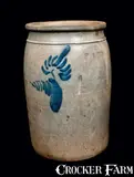 Solomon Bell, SOLOMON BELL / STRASBURG / Va Stoneware Jar w/ Cobalt Floral Decoration, circa 1875, Stoneware