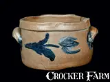 John Bell, JOHN BELL / WAYNESBORO, PA Stoneware Butter Crock with Unusual Tulip Decoration, circa 1860, Stoneware