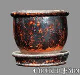 John Bell, JOHN BELL / WAYNESBORO, PA Redware Flowerpot with Sponged Decoration, circa 1850-1880, Redware