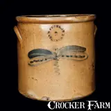 N Clark Jr, N. CLARK JR. / ATHENS, NY Stoneware Crock with Dragonfly