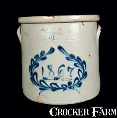 Underwood, UNDERWOOD / FORT EDWARD, NY Stoneware Crock Dated 1867, 1867, Stoneware