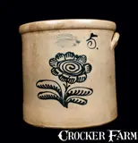 J. Burger, J. BURGER / ROCHESTER, NY Stoneware Crock with Floral Decoration, late 19th century, Stoneware
