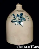 A.O. Whittemore, A. O. WHITTEMORE / HAVANA, NY Stoneware Jug with Floral Decoration