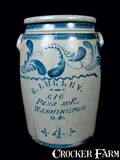 E. Lulley, Rare E. LULLEY / WASHINGTON, DC Stoneware Advertising Crock, circa 1875, Stoneware