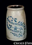Jas. Hamilton, JAS. HAMILTON / GREENSBORO. PA Stoneware Wax Sealer, circa 1875, Stoneware
