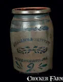 Williams And Reppert, 2 Gal. WILLIAMS & REPPERT / GREENSBORO, PA Stoneware Crock, circa 1885, Stoneware