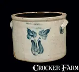 Scarce F.H. COWDEN / HARRISBURG Stoneware Cake Crock by F.H. Cowden, circa 1880, Stoneware, sold Jul 2012