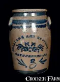 Williams And Reppert, WILLIAMS AND REPPERT / GREENSBORO, PA Stoneware Crock, circa 1885, Stoneware
