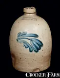COWDEN & WILCOX / HARRISBURG, PA Stoneware Jug by Cowden & Wilcox, circa 1865, Stoneware, sold Jul 2012