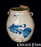EVAN R. JONES / PITTSTON, PA Stoneware Batter Pail. by Evan R. Jones, circa 1875, Stoneware, sold Jul 2012