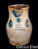 Klemens Beuttler, A,J, BUTTLER / MANUFACTERUR / NEW-BRUNSWICK, N.J. Stoneware Pitcher, Half-Gallon, circa 1870, Stoneware