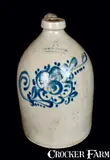 Underwood, UNDERWOOD / FORT EDWARD, NY Stoneware Jug with Floral Decoration, circa 1865, Stoneware