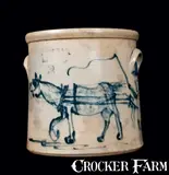 Ottman Bros. & Co., Important Stoneware Crock with Horse and Driver, OTTMAN BROS & CO. / FT. EDWARD, NY