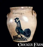 W. H. Farrar, W.H. FARRAR / GEDDES, N.Y. Stoneware Rooster Jar, circa 1860, Stoneware
