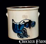 N.A. WHITE & SON / UTICA, N.Y. Stoneware Crock with Cobalt Floral Decoration, Three-Gallon by N.A. White & Son, circa 1885, Stoneware, sold Mar 2012