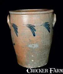 J. Swank, Rare Six-Gallon J. SWANK / JOHNSTOWN, PA Stoneware Crock, circa 1870, Stoneware