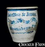 Hamilton & Jones, HAMILTON & JONES / Greensboro, PA Stoneware Cream Jar, circa 1875, Stoneware
