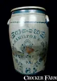 Eight-Gallon JAS. HAMILTON & CO. / GREENSBORO, PA Stoneware Jar by Jas. Hamilton & Co., circa 1875, Stoneware, sold Mar 2012