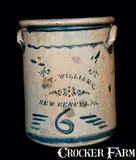 R. T. Williams, R. T. WILLIAMS / NEW GENEVA, PA Stoneware Crock