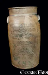Eagle Pottery, Eight-Gallon EAGLE POTTERY / JAMES HAMILTON Stoneware Churn, circa 1875, Stoneware