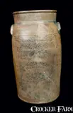 Eagle Pottery, Eight-Gallon EAGLE POTTERY / JAMES HAMILTON Stoneware Churn, circa 1875, Stoneware