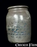 Williams And Reppert, WILLIAMS & REPPERT / GREENSBORO, PA Stoneware Jar., circa 1885, Stoneware