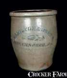 Hamilton & Jones, HAMILTON & JONES / GREENSBORO, PA Stoneware Jar, One-Gallon, circa 1875, Stoneware