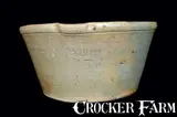 E. J. Miller, E.J. MILLER / ALEXA Stoneware Milkpan., circa 1850, Stoneware
