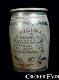 E. J. Miller, E. J. MILLER / ALEXANDRIA, VA Stoneware Advertising Crock, circa 1875, Stoneware