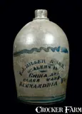 E. J. Miller, E. J. MILLER / ALEXANDRIA, VA Stoneware Jug, circa 1875, Stoneware