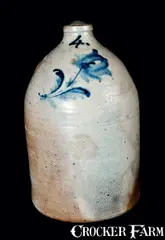 Union Pottery, UNION POTTERY / NEWARK, NJ Stoneware Jug, Four-Gallon, circa 1870, Stoneware