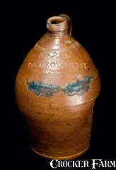 Warne, WARNE / S. AMBOY N. JERSY (NJ) Stoneware Jug w/ Coggled and Impressed Designs, early 19th century, Stoneware