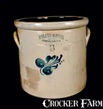 Fulper & Bros, FULPER & BROS. / FLEMINGTON, NJ Stoneware Crock, Three-Gallon, late 19th century, Stoneware