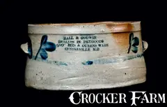Eastern Shore, Rare Centerville, Maryland, Advertising Butter Crock (Eastern Shore), circa 1875, Stoneware