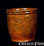 JOHN W. BELL / WAYNESBORO, Pa. Small Glazed Redware Cream Jar by John W. Bell, circa 1880, Redware, sold Oct 2011