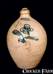 New York, Scarce Ovoid Stoneware Jug Impressed G. LENT / TROY (New York), circa 1815, Stoneware