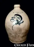T. Harrington, T. HARRINGTON / LYONS Stoneware Jug with Slip-Trailed Leaf Decoration, circa 1860, Stoneware