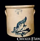 Haxstun, HAXSTUN / FORT EDWARD, NY Stoneware Chicken Pecking Corn Crock, circa 1875, Stoneware