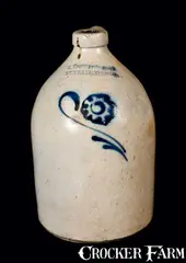 J. Norton, J. NORTON / BENNINGTON Stoneware Jug with Flower, circa 1850, Stoneware