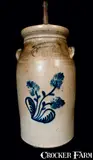 Hubbell & Cheesebro, HUBBELL & CHEESEBRO / GEDDES, NY Stoneware Churn, Six-Gallon, circa 1875, Stoneware
