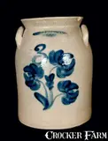 T. Harrington, Floral Decorated T. HARRINGTON /LYONS (NY) Stoneware Jar, circa 1860, Stoneware