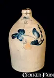 C. Hart, C. HART / SHERBURNE Stoneware Jug with Flower, circa 1870, Stoneware